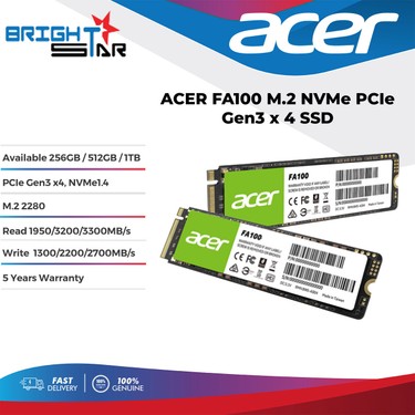 Acer FA100 512GB M.2 PCIe SSD 3300MB Okuma Hızı 2300MB Yazma Fiyatı