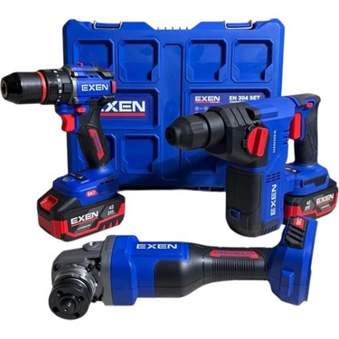 Exen En 304 Set - 21V 4AH Kömürsüz Şarjlı Makina 3'lü Set Fiyatı