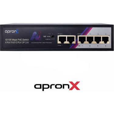 Apronx 4 Port 10/100 4+2 High Power 78W Poe Switch Fiyatı
