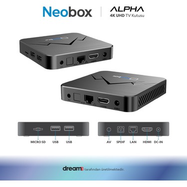 Dreamstar Neobox Alpha 4K UHD Tv Box| 2 GB Ram| 16 GB Hafıza Fiyatı