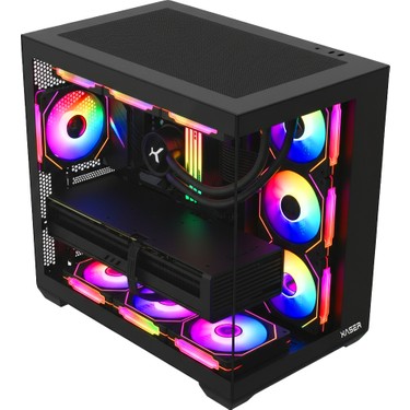 Xaser XR20-SİYAH 7x Rgb Fan Tuş Kontrol 750W Akvaryum Kasa Fiyatı