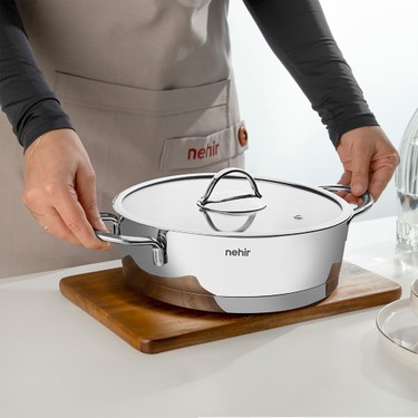 Nehir Silver Trend 26 cm Paslanmaz Çelik Sığ Tencere Fiyatı