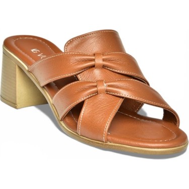 Fox Shoes P555455803 Taba Hakiki Deri Kalın Topuklu Kadın Fiyatı
