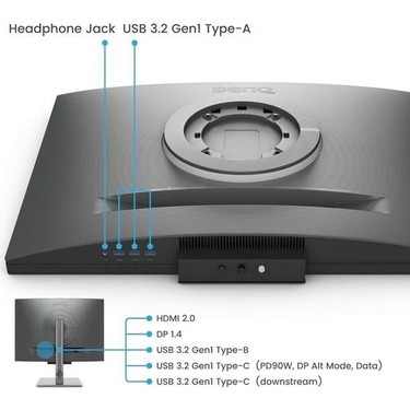 BenQ フラットモニター HDMI DisplayPort BenQ RD280U 28” 4K+ 3840x2560 3:2 90W USB-C, KVM MoonHalo Fiyatı