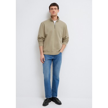Mavi Yarı Fermuarlı Basic Bej Sweatshirt 0S10419-70204 Fiyatı