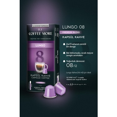 Coffee More 8 Lungo Kapsül Kahve 10 x 3 Paket ( 30 Adet ) Fiyatı
