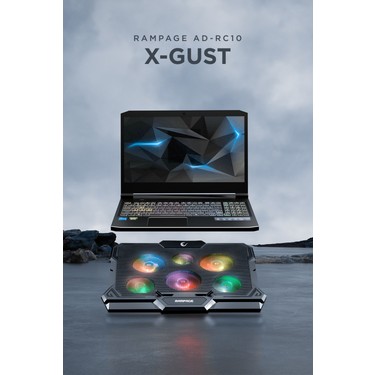 Rampage AD-RC10 X-Gust Siyah 6 Fanlı Rainbow Işıklandırmalı Fiyatı