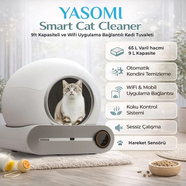 Yasomi Smart Cat Cleaner 65L Hacim 9L Kapasiteli ve Wifi Fiyatı
