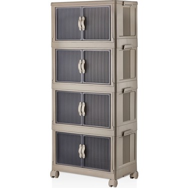 Evle Katlanabilir Modüler Dolap 4 Katlı 54 cm x 31,7 cm x Fiyatı