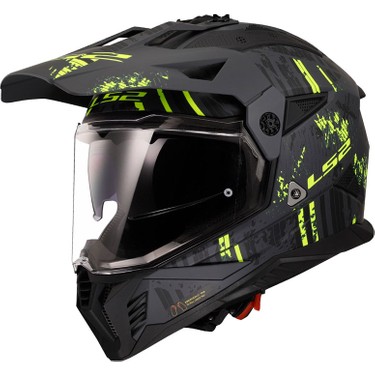 Ls2 Pıoneer 2 Crazy Mat Siyah-Gri-Neon Sarı Kask Fiyatı