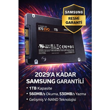 Samsung 1tb SSD 2.5 Sata 560-530MB/S 870 Evo MZ-77E1T0BW Fiyatı