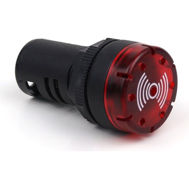 El-Max AD16-22SM Kırmızı LED Sinyal Lambası ve Buzzer - 24V Fiyatı