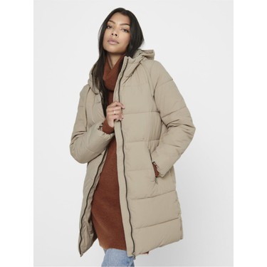 Only Kapüşonlu Şişme Bej Kadın Mont 15205369 Fiyatı