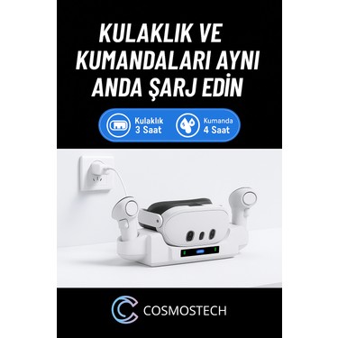 Cosmostech Meta Quest 3/3s Uyumlu Şarj Istasyonu – Vr Gözlük Fiyatı