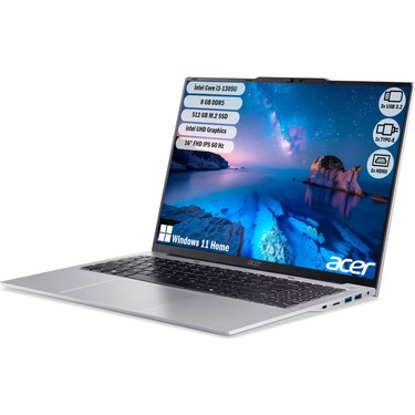 Acer AL16-52P I3-1305U 8 GB 512SSD Uma 16''fhd W11HOME Fiyatı