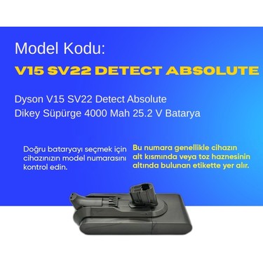 Ümit Maker Dyson V15 SV22 Detect Absolute 4000MAH Pil Dikey Fiyatı