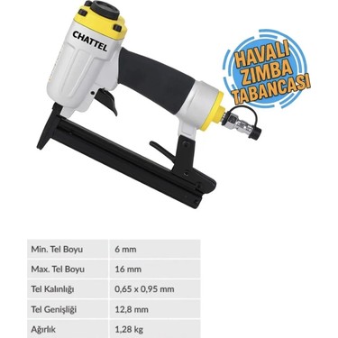 Chattel CHT9016 Havalı Döşeme Zımba Tabancası 6-16 mm Zımba Fiyatı