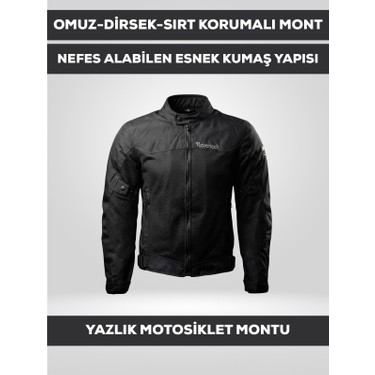 Revertech Siyah Yazlık Fileli Motosiklet Montu Korumalı Fiyatı
