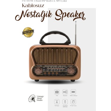 Kensa Nostaljik Görünümlü Bluetooth Mp3 Çalar Fm/am/sw USB Fiyatı