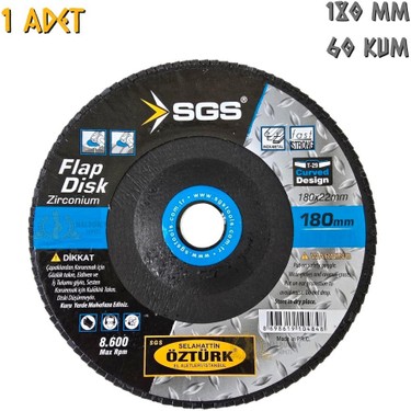 Sgs Flap Disk Zımpara Zirkonyum - 180 Mm. - Z60 Kum - 1 Adet Fiyatı