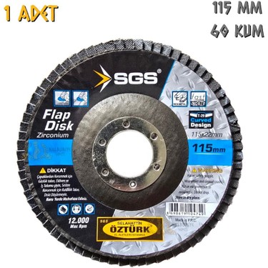 Sgs Flap Disk Zımpara Zirkonyum - 115 Mm. - Z60 Kum - 1 Adet Fiyatı