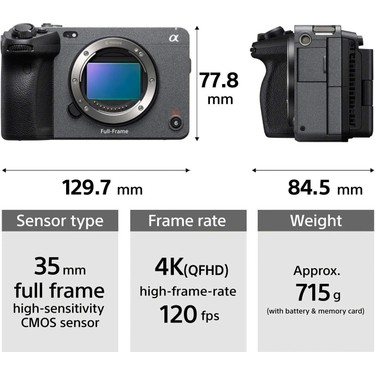 Sony Ilme-Fx3 Body 12.1 MP CMOS Sensörlü Aynasız SLR Fiyatı