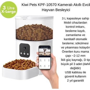 Kiwi Pets KPF-10570 Kameralı Akıllı Evcil Hayvan Besleyici + Fiyatı