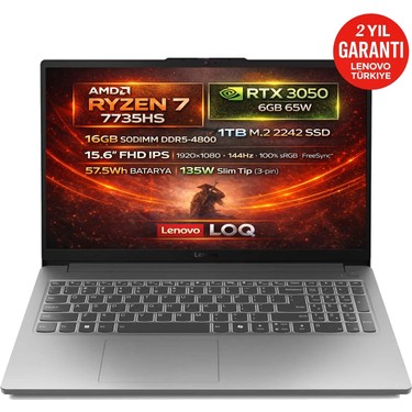 Lenovo LOQ 15ARP10E AMD Ryzen 7 7735HS 16GB 1TB SSD RTX 3050 Fiyatı