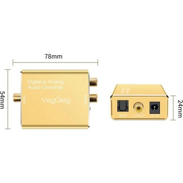 VegGieg Koaksiyel Toslink Optik Dijital To 3.5mm Rca Analog Fiyatı