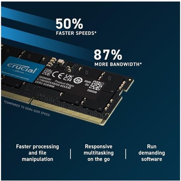 Crucial 32GB Ddr5 4800 Sodımm CL40 CT32G48C40S5 Notebook Ram Fiyatı