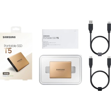 Samsung Taşınabilir Harici SSD T5 500GB USB 3.1 ile 540 MB/s Fiyatı