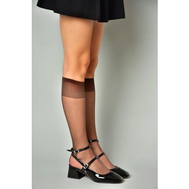 Fox Shoes P654137008 Siyah Mary Jane Rugan Alçak Topuklu Fiyatı