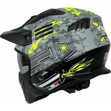 Kask Fullface Tokyo X2 Trooper Sway Gri-Neon Yeşil M Fiyatı