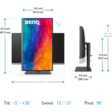 BenQ PD2706U 27'' 4K UHD P3 Display HDR400 USB-Type-C Calman Fiyatı