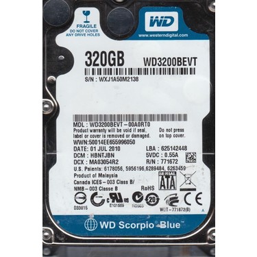 western Digital WD3200BEVT-00A0RT0 Western Digital 320GB Fiyatı