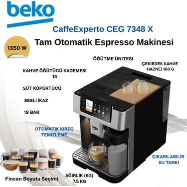 Beko Caffeexperto Ceg 7348 x Tam Otomatik Espresso Makinesi Fiyatı