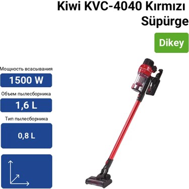 Kiwi KVC-4040 Kablosuz Dikey Süpürge Kırmızı 1,6 L Toz Fiyatı
