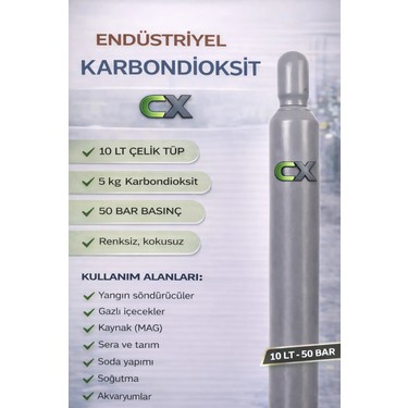 CX Karbondioksit Co2 Gazı 10 Lt Fiyatı - Taksit Seçenekleri