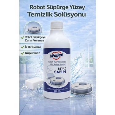 Wollex Beyaz Sabun Robot Süpürge Deterjanı , Mop Suyu, Robot Fiyatı