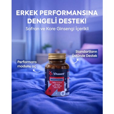 Vitasent Nightcore Safran & Kore Ginsengi Takviye Edici Gıda Fiyatı
