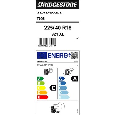Bridgestone 225/40 R18 92Y Turanza T005 Xl Aud Yaz Lastiği - Fiyatı