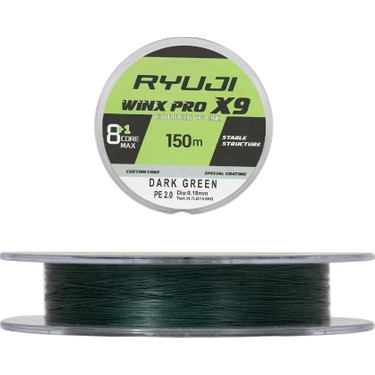 Ryuji Win-X Pro 9b Dark Green 150M Ip Misina Kalınlık (Mm) : Fiyatı