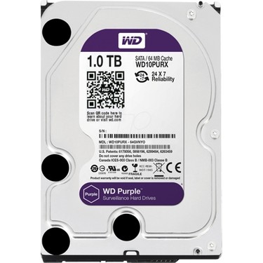 WD 3.5 inç Purple 1 TB Güvenlik Kamerası Diski 5400 RPM Fiyatı
