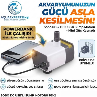 Sobo Usb'li Sump Motoru - Kafa Motoru - 1W - 200LT/SAAT - Fiyatı