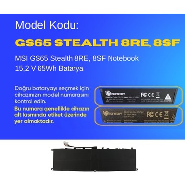Ümit Maker MSI Stealth GS66 10SF-065TR Notebook 15,2 V 65Wh Fiyatı