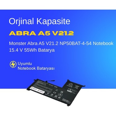 Monster Abra A5 V21.2 NP50BAT-4-54 Notebook 15.4 V 55Wh Fiyatı