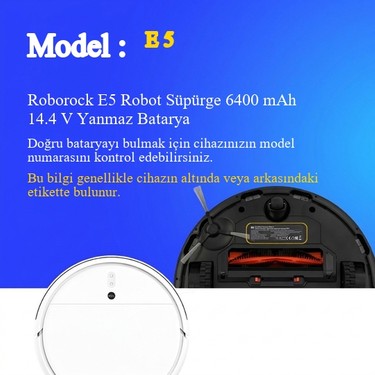Ümit Maker Roborock E5 Robot Süpürge 6400 mAh 14.4 V Yanmaz Fiyatı