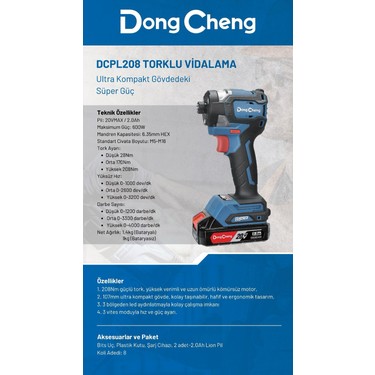 Dongcheng DCPL208 Torklu Vidalama Fiyatı - Taksit Seçenekleri