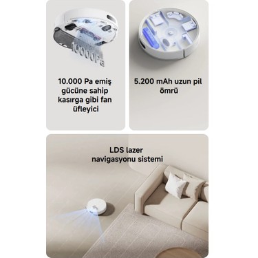Xiaomi 10.000 Pa Emiş Gücü Lds Lazer Navigasyon 180DK Fiyatı