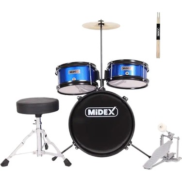Midex CD300X-BL Akustik Çocuk Baterisi Davulu Seti 5-14 Yaş Fiyatı
